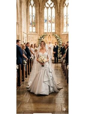 David Tutera Ivory Sea Mist Wedding Dress Size 12